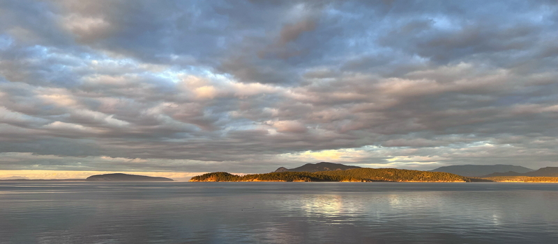 Twilight over the San Juan Islands. Photo by Alex Shapiro.